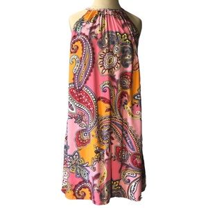 Old Navy Pink Paisley Dress Neon Size M